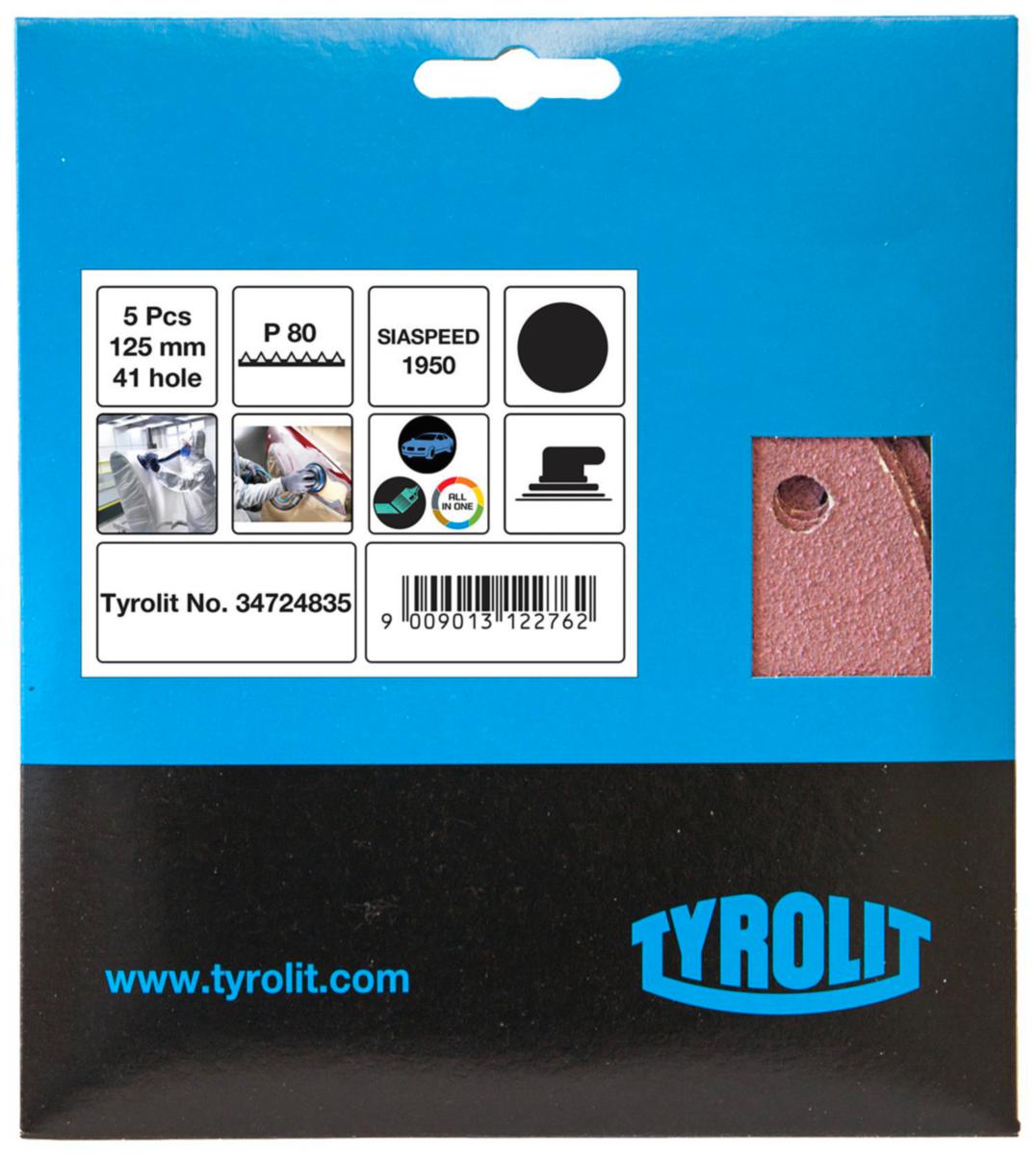 Velcro Disc Tyrolit Siaspeed 1950 SB-pack Multihole Ø125 mm - VELCRO DISC SIASPEED 1950 H41 MULTIHOLE 125MM G60 5-PINPACK