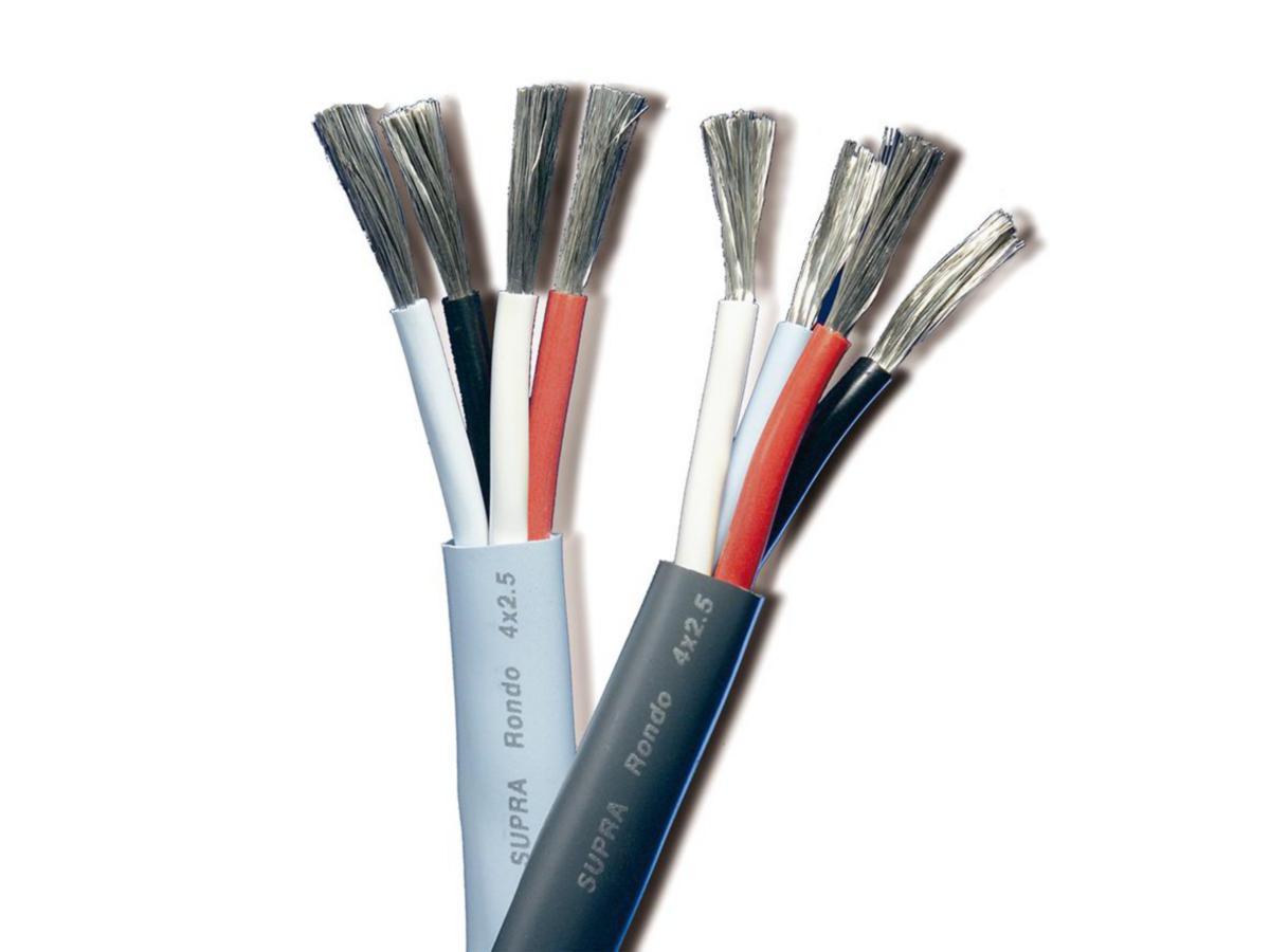 Högtalarkabel PVC SUPRA Rondo rund/tvinnad, Jenving - HÖGT,KBL RONDO 4X2.5 GRÅ B75