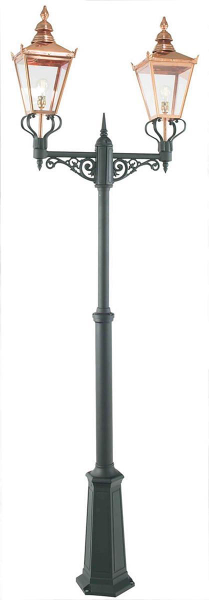 Stolparmatur Chelsea koppar - STOLPE CHELSEA KOPPAR 953 2X100W E27 (5 DELAR)
