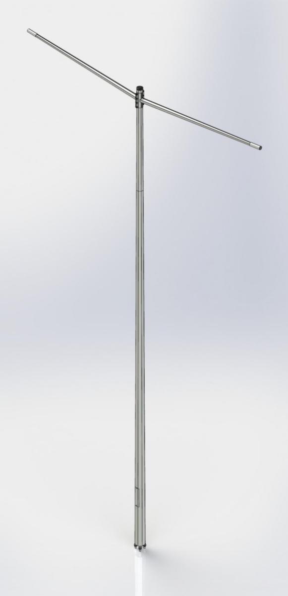 Stolpe ESV med dubbelarm, Varmförzinkning - STOLPE 12M 2.5M DUBBELARM RL ESV-D