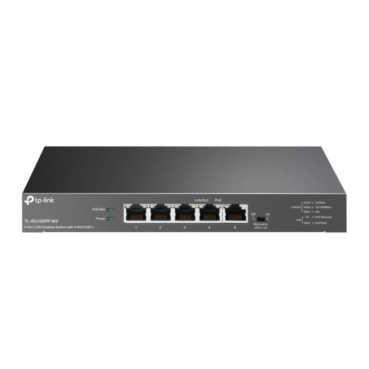 Switch 5-Port 2.5G Desktop with 4-Port PoE++, TL-SG105PP-M2 - SWITCH MULTI 2,5G 5-P POE++ TL-SG105PP-M2