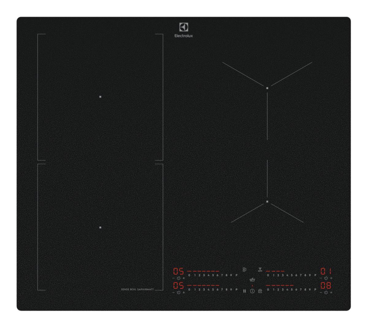Induktionshäll, 60 cm, SenseBoil, SaphirMatt® - INDUKTIONSHÄLL 60 CM SVART HOB660BSC ELECTROLUX