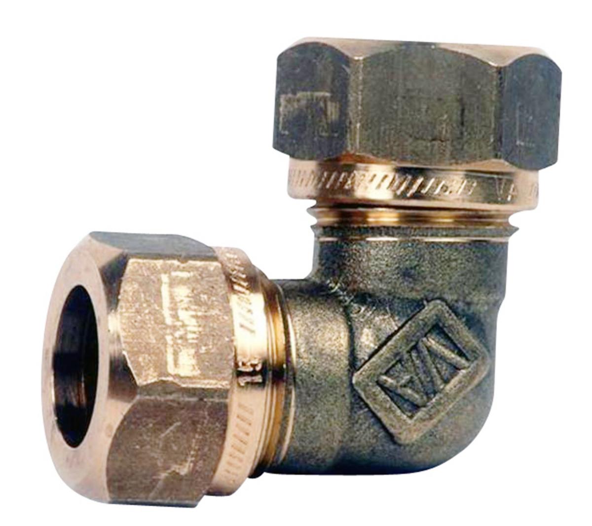 Angle coupling 90° VA 1139, Vatette - 15x12 COMPRESSION FITTING CU ELBOW, VATETTE VA 1139
