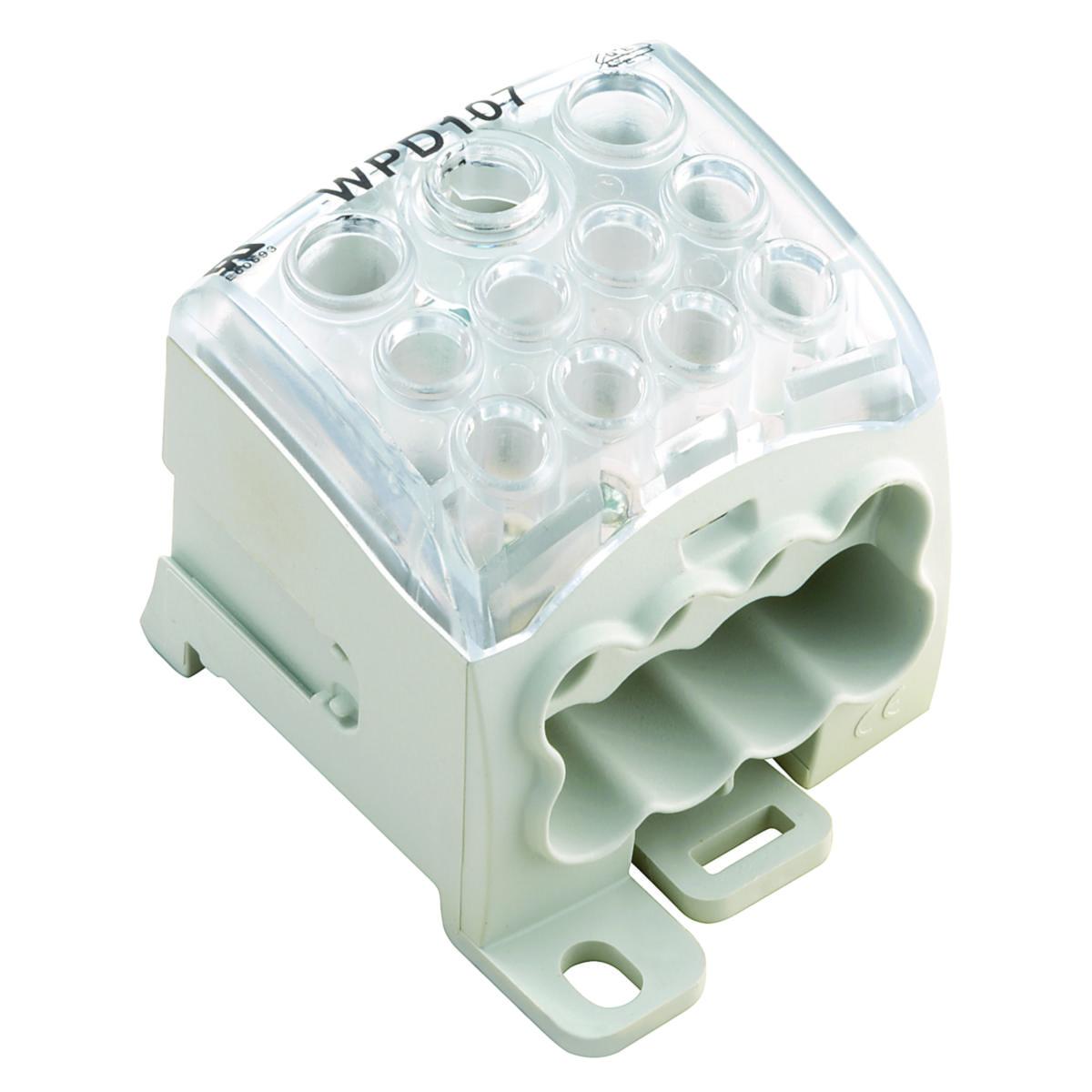 Fasfördelningsblock WPD X04-X09 - PLINT AL/CU 1X95/2X35+8X25 GR WPD 107 1X95/2X35+8X25 GY