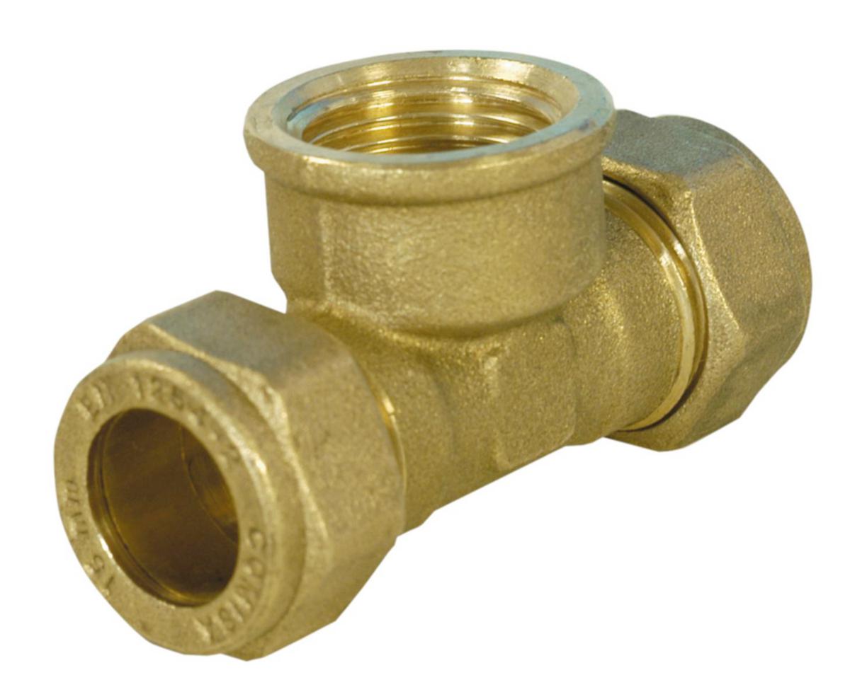 T-connector 90°, A 717, a-collection - 15xG15 COMPRESSION FITTING CU x FEMALE, T-PIPE A-COLLECTION