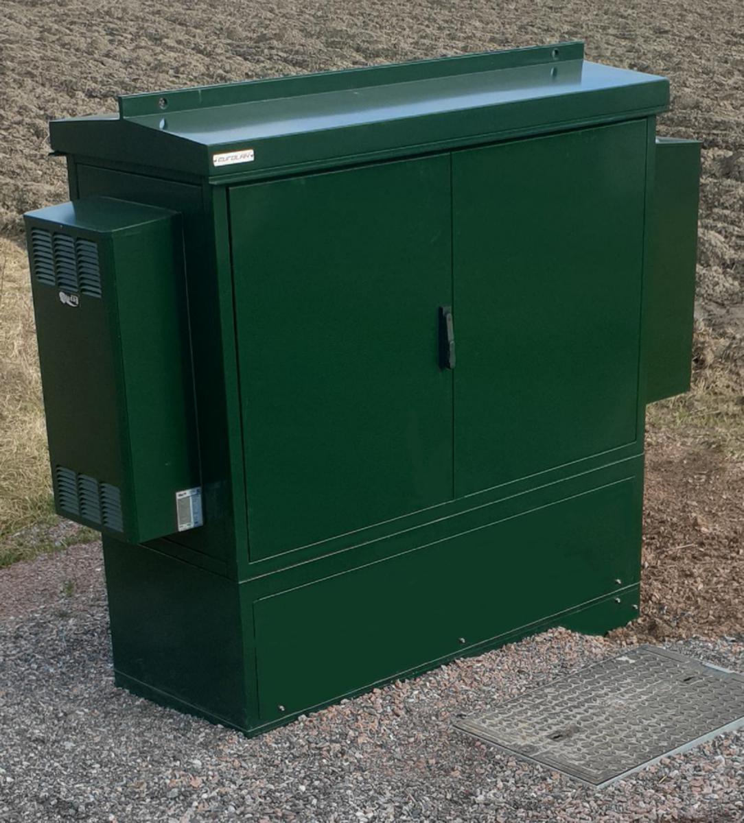 Nodskåp Climate 2x19"+AC, Eurolan - UTOMHUSNOD 2X19" 230V MOD + AC 60Z-05-V01-01GY-AC