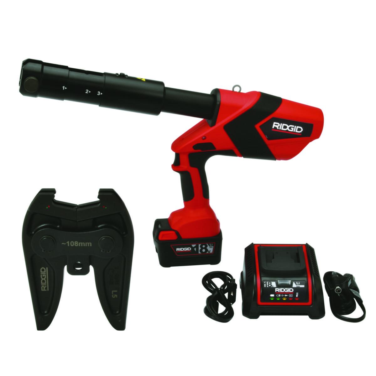 Pressmaskin Ridgid RP-352XL - PRESSMASKIN RIDGID RP-352XL INKL. STÄLLDON, 5,0AH LI-ION B