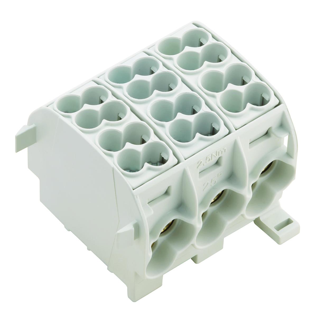 Fördelningsplint WPD X01-X03 - PLINT AL/CU 2X25/2X16 3XGRÅ WPD 301 2X25/2X16 3XGY