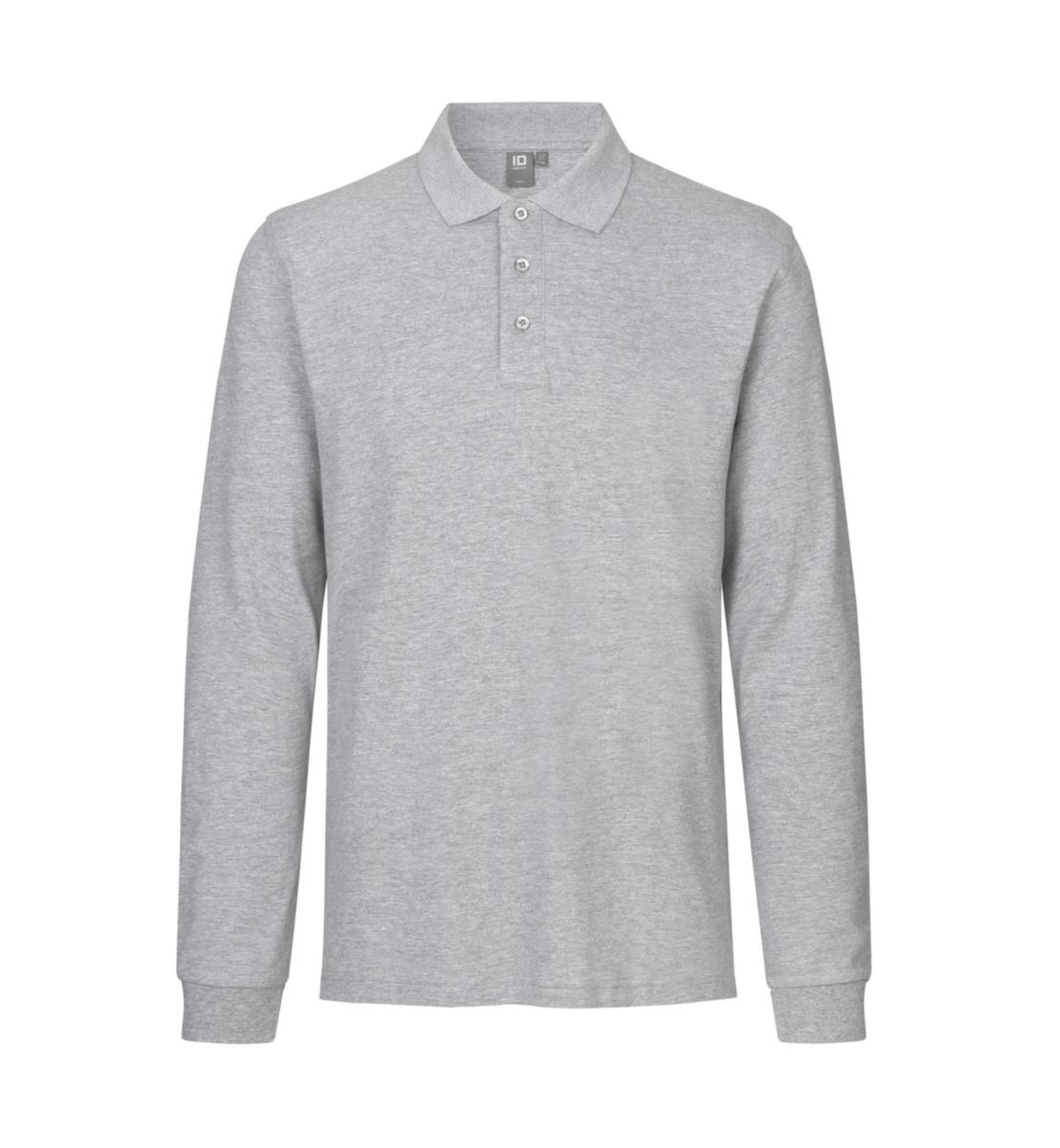 Pikétröja ID identity 0544 - PIKÉTRÖJA ID 0544 STRETCH L-ÄRM GRÅ MELANGE STL 4XL