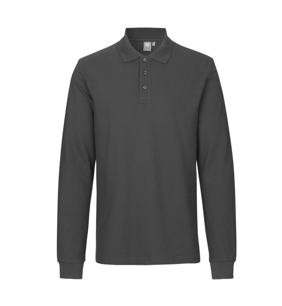 Pikétröja ID identity 0544 - PIKÉTRÖJA ID 0544 STRETCH L-ÄRM KOKSGRÅ STL XL