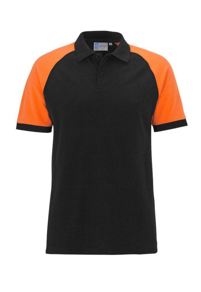 Pikétröja Imola 162580 - PIKÉTRÖJA IMOLA SVART/ORANGE S