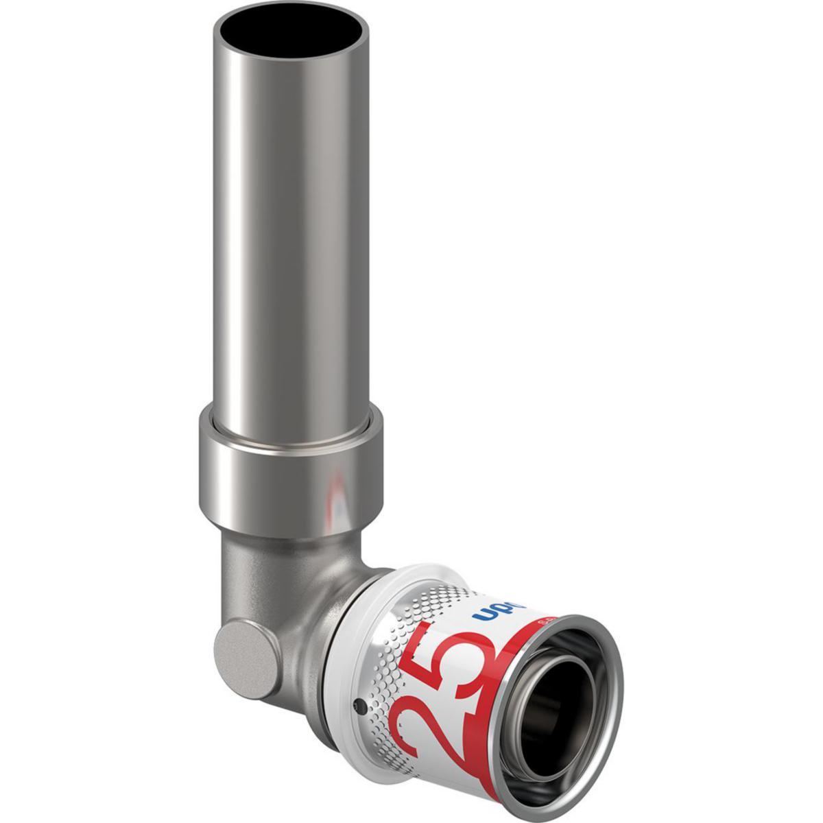 Anslutningsrör Vinkel, S-Press PLUS, Uponor - S-PRESS PLUS ANSLUTNINGSRÖR V PLATED 25-22CU L=250MM