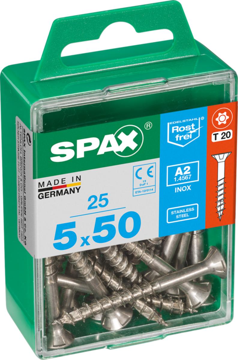 SPAX Universal countersunk T-STAR plus A2 stainless steel - SPAX Universal countersunk T-S T20 5X50 25ST