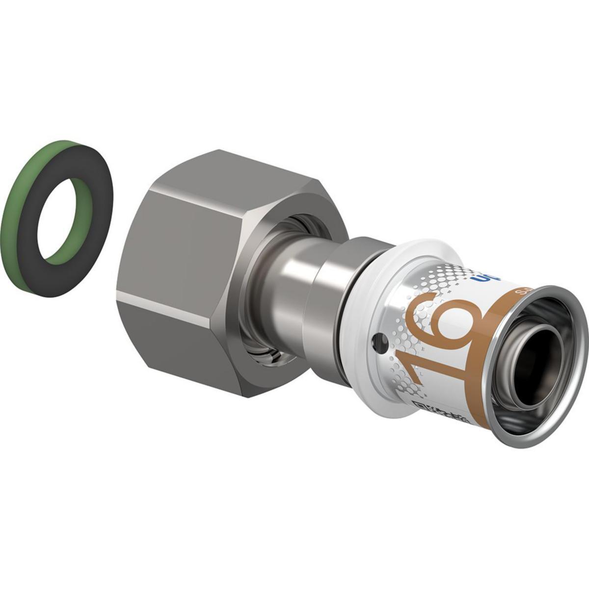 Rak övergång, S-Press PLUS Koppling med löpm. Uponor - UPONOR S-PRESS PLUS KPL M.LÖPM 16-G3/8"SN