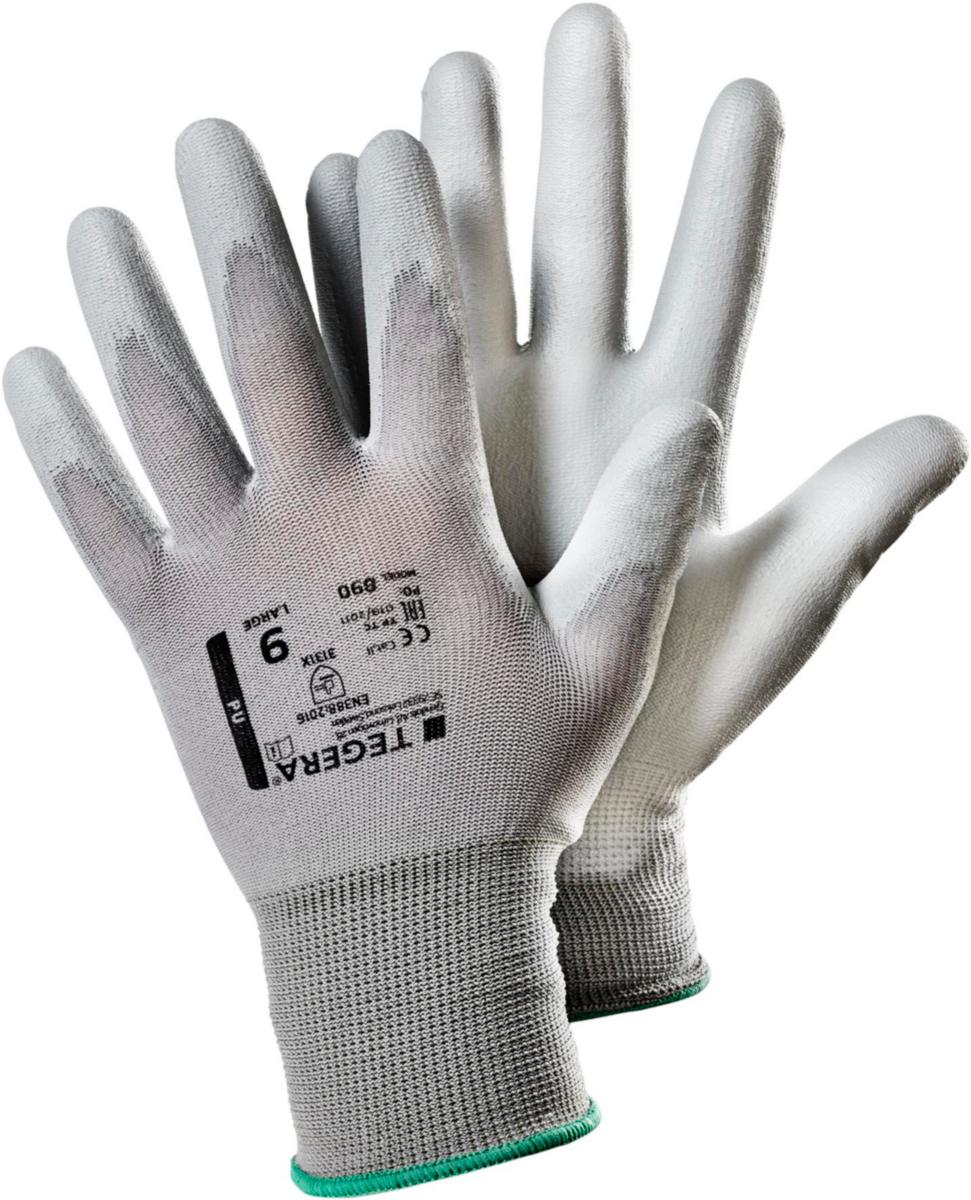 Glove Tegera Classic 890 - GLOVE TEGERA 890 GREY PU DIPPED NYLON SIZE9