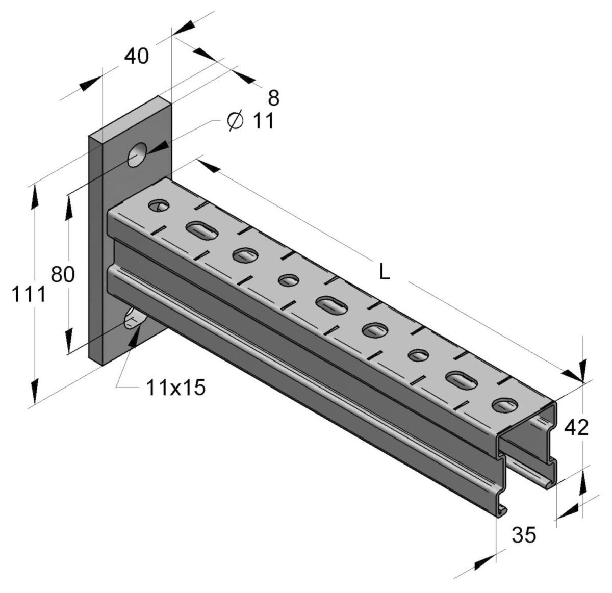 Bracket for Stex 35, MEFA - EF STEX 35/42 600MM ERGOFAST