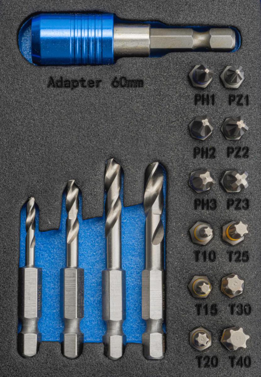 Borr-/bitskassett IZAR 1461 HSS 3-4-5-6 mm - BORR-/BITSKASSETT IZAR 1461 HSS 6.3MM HEX 3-4-5-6MM