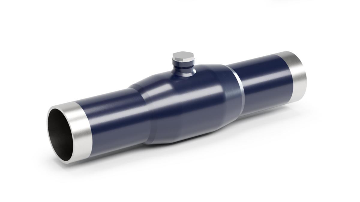 Fully welded disposable valve, made by Vexve, Series 120, in carbon steel with welding ends, reduced flow design - DN 20 BALL VALVE PN40 STEEL WELD/WELD