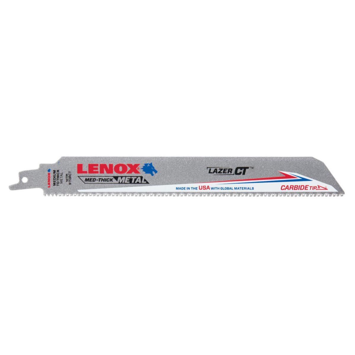 Reciprocating Saw Blade Lenox Lazer CT - RECIPROCATING SAW BLADE LENOX 229X25X1.3 10TPI 1/PK LAZERCUT