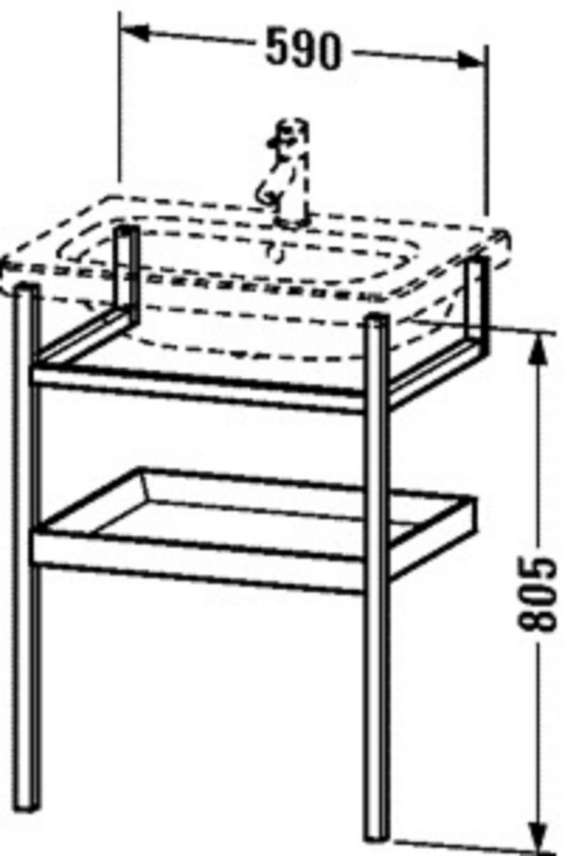 Benställning i trä, Durastyle - DURAVIT BENSTÄLLNING, TRÄ 59X80, VIT/EK, DURASTYLE