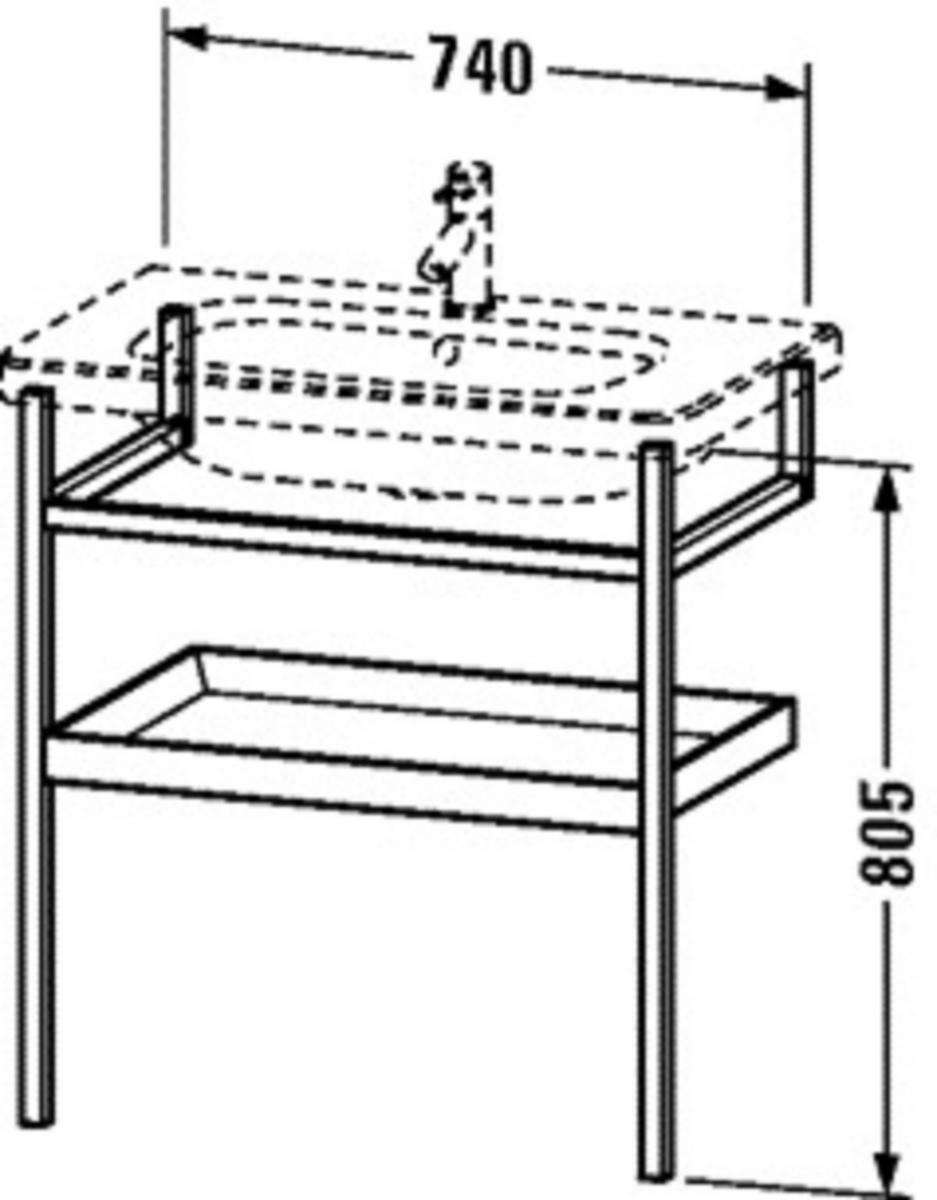 Benställning i trä, Durastyle - DURAVIT BENSTÄLLNING, TRÄ 74X80, BASALT/EK, DURASTYLE