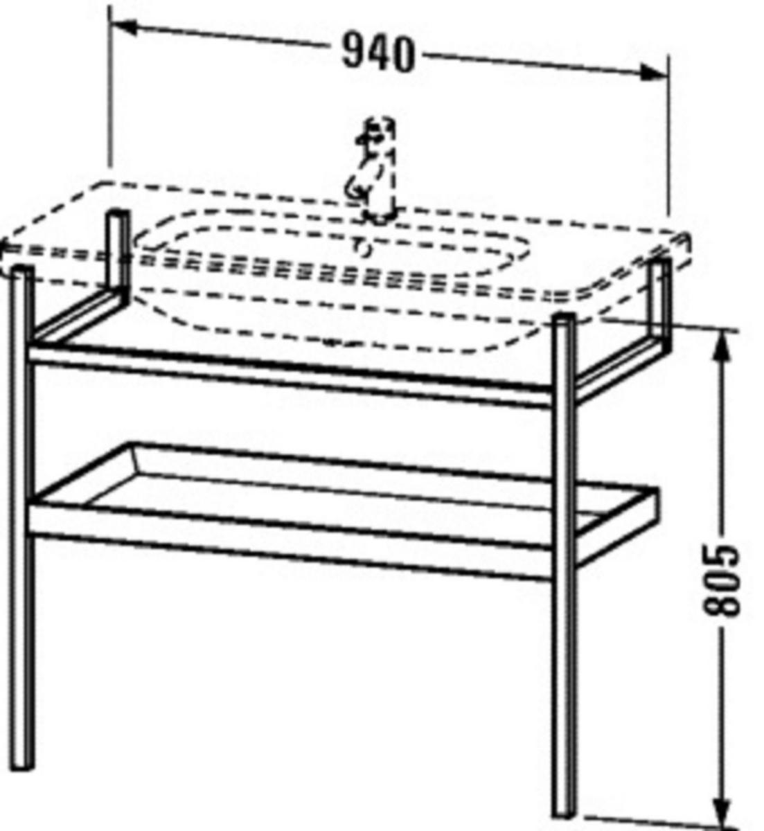 Benställning i trä, Durastyle - DURAVIT BENSTÄLLNING, TRÄ 94X80, VIT/EK, DURASTYLE