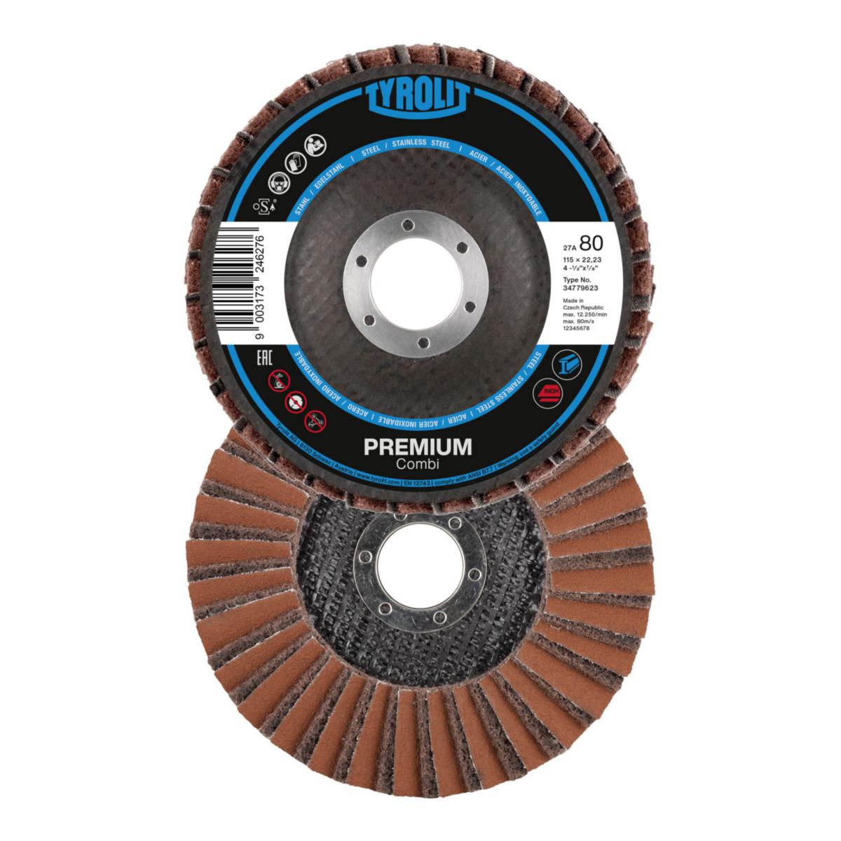 Lamellrondell Tyrolit Combi Premium - LAMELLRONDELL TYROLIT COMBI PREMIUM 125MM K80 MEDIUM 2IN1