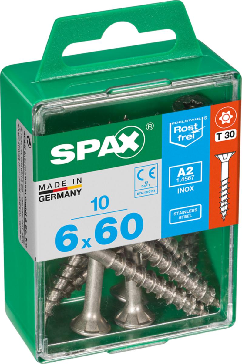 Träskruv TFT SPAX rostfri A2 SB-pack - TRÄSKRUV TFTD SPAX A2 T30 6X60 10ST