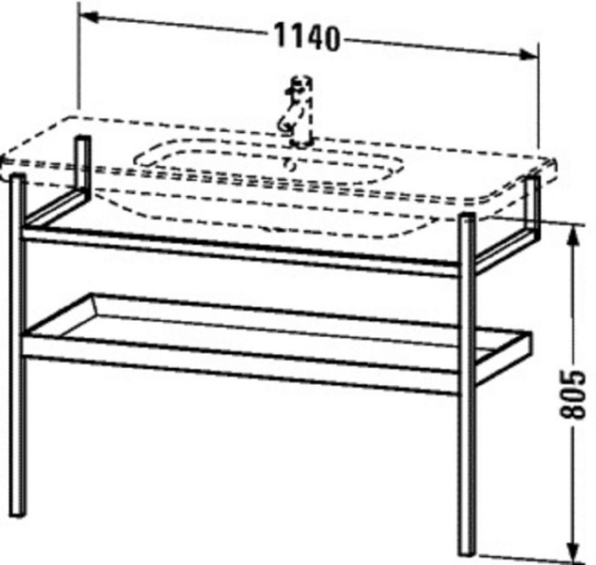 Benställning i trä, Durastyle - DURAVIT BENSTÄLLNING, TRÄ 114X80, VIT/EK, DURASTYLE
