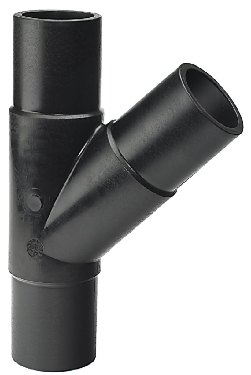 T-pipe 45º, GPA, injection molded, extended, PE100 PN10 SDR17 - 40 T-PIPE 45° PE100 SDR17 PN10, INJ. MOLDED, EXTENDED