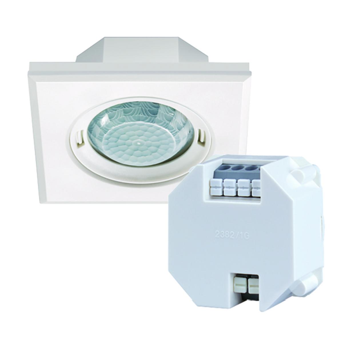 Närvarodetektor PD-FLAT-S 360i/8 kvadratisk DAL - NÄRVDE PLATT KVAD DALI VIT SET PD-FLAT-S 360I/8 SW DALI