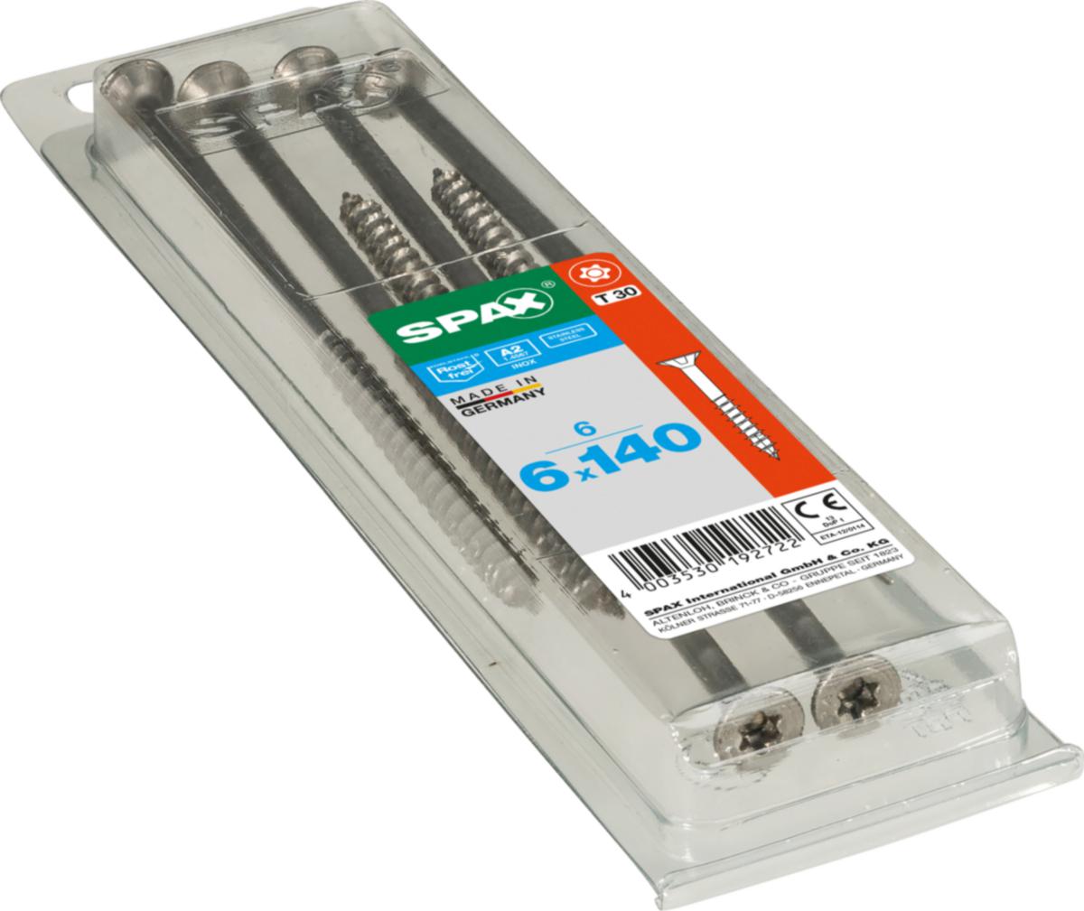 SPAX Universal countersunk T-STAR plus A2 stainless steel - SPAX Universal countersunk T-S T30 6X140 6ST