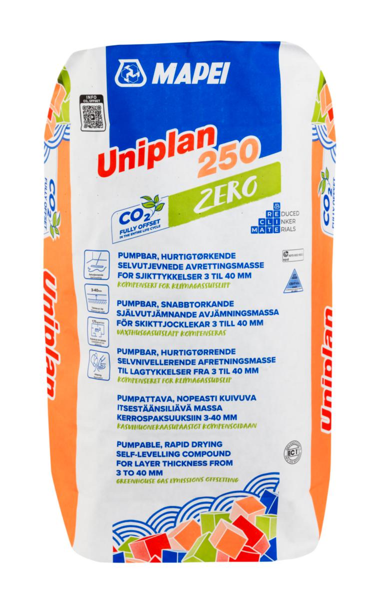 Avjämningsmassa Uniplan 250 ZERO - AVJÄMNINGSMASSA UNIPLAN 250 ZERO 20KG