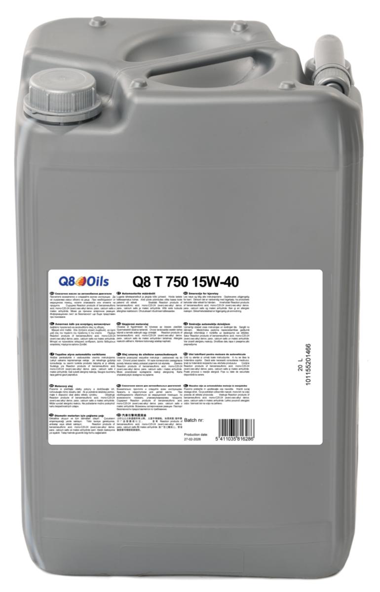 Oil engine Q8 - OIL ENGINE Q8 T 75015W-40 20LIT 619506