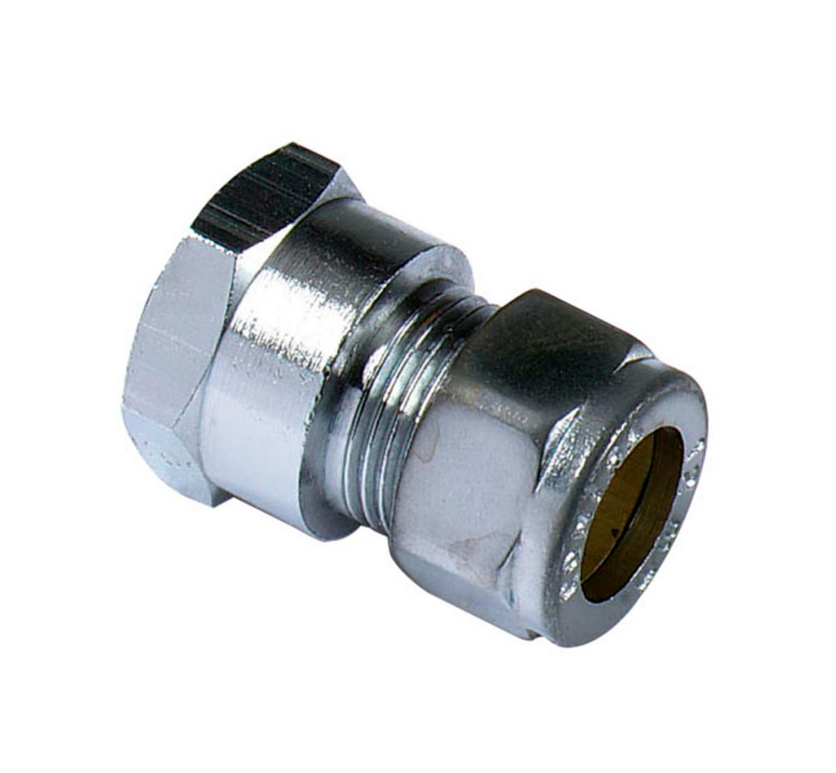 Straight Coupling A 903, chrome-plated, a-collection - 12xR10 COMPRESSION FITTING CU x FEMALE,CROME STR. A-COLL.
