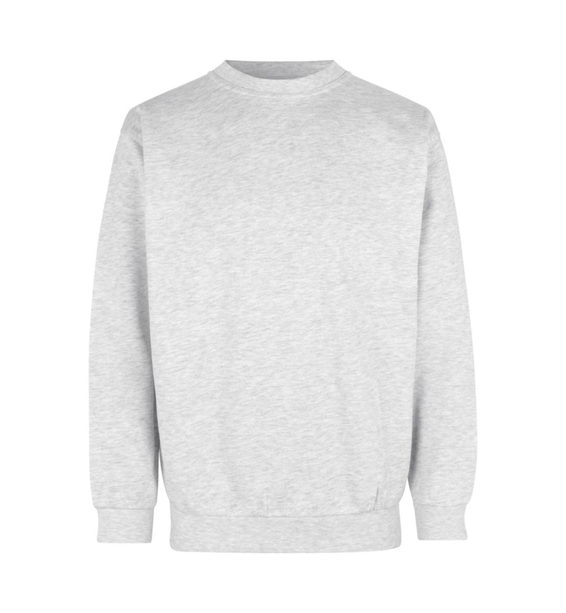 Tröja ID identity 0600 - TRÖJA ID 0600 KLASSIK RUNDHALS SNÖ GRÅ MELANGE STL L