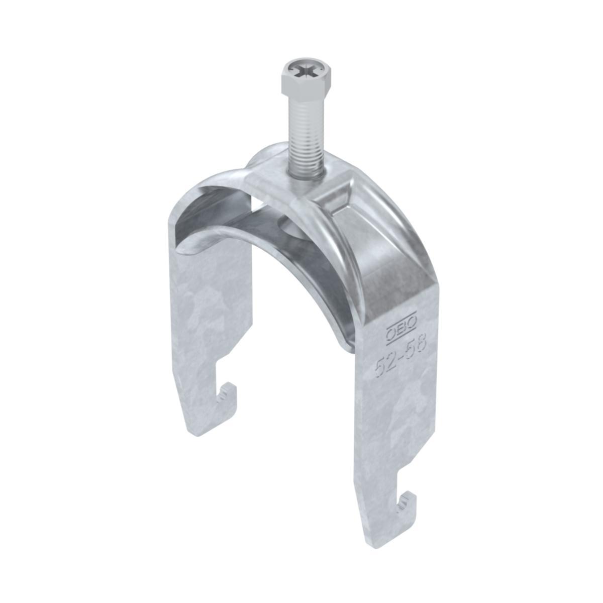 Kabelhållare VFZ enkel med metallmellanlägg U-profil - KABELHÅLLARE 52-58MM VFZ M U1 BS-U1-M-58 FT