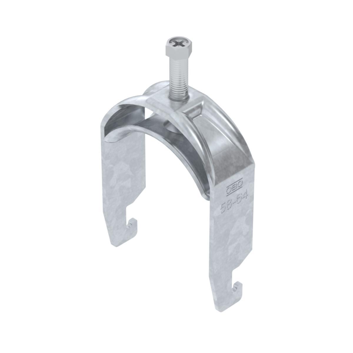 Kabelhållare VFZ enkel med metallmellanlägg U-profil - KABELHÅLLARE 58-64MM VFZ M U1 BS-U1-M-64 FT