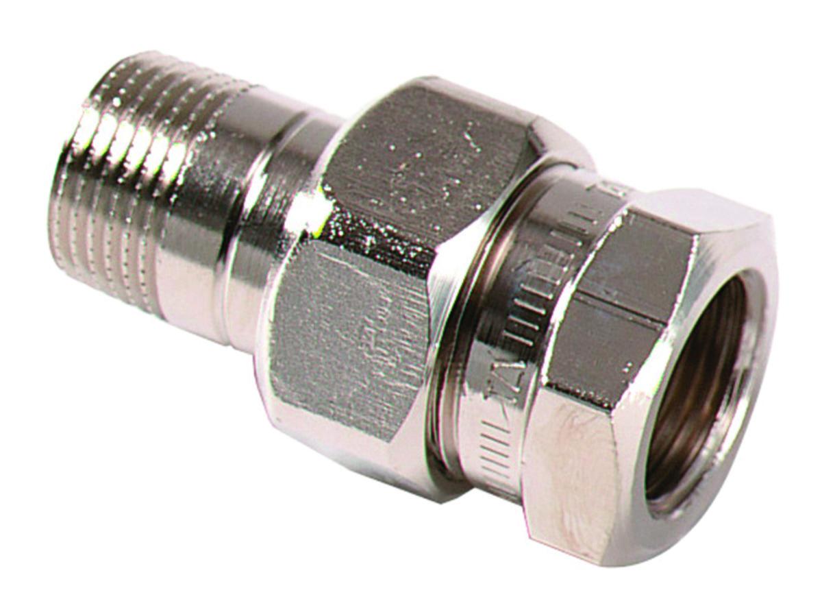 Straight coupling, SS 1101, without shut-off nickel-plated, TA - 10 FN RADIATOR COUPLING STRAIGHT WITHOUT SHUT-OFF