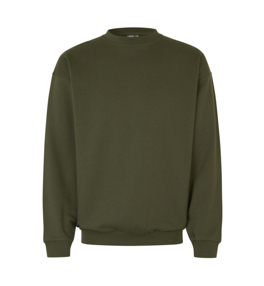 Tröja ID identity 0600 - TRÖJA ID 0600 KLASSIK RUNDHALS OLIVGRÖN STL S