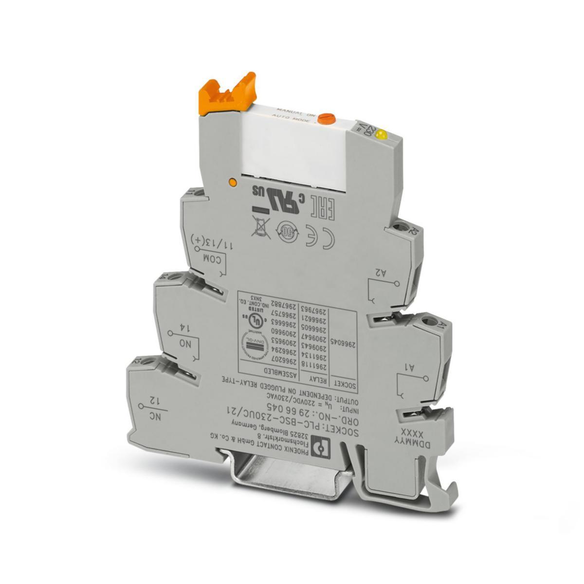 Relä PLC-RSC komplett med sockel - INTERFACE RELÄ 230VAC 1VXL MS PLC-RSC- 230UC/21/MS