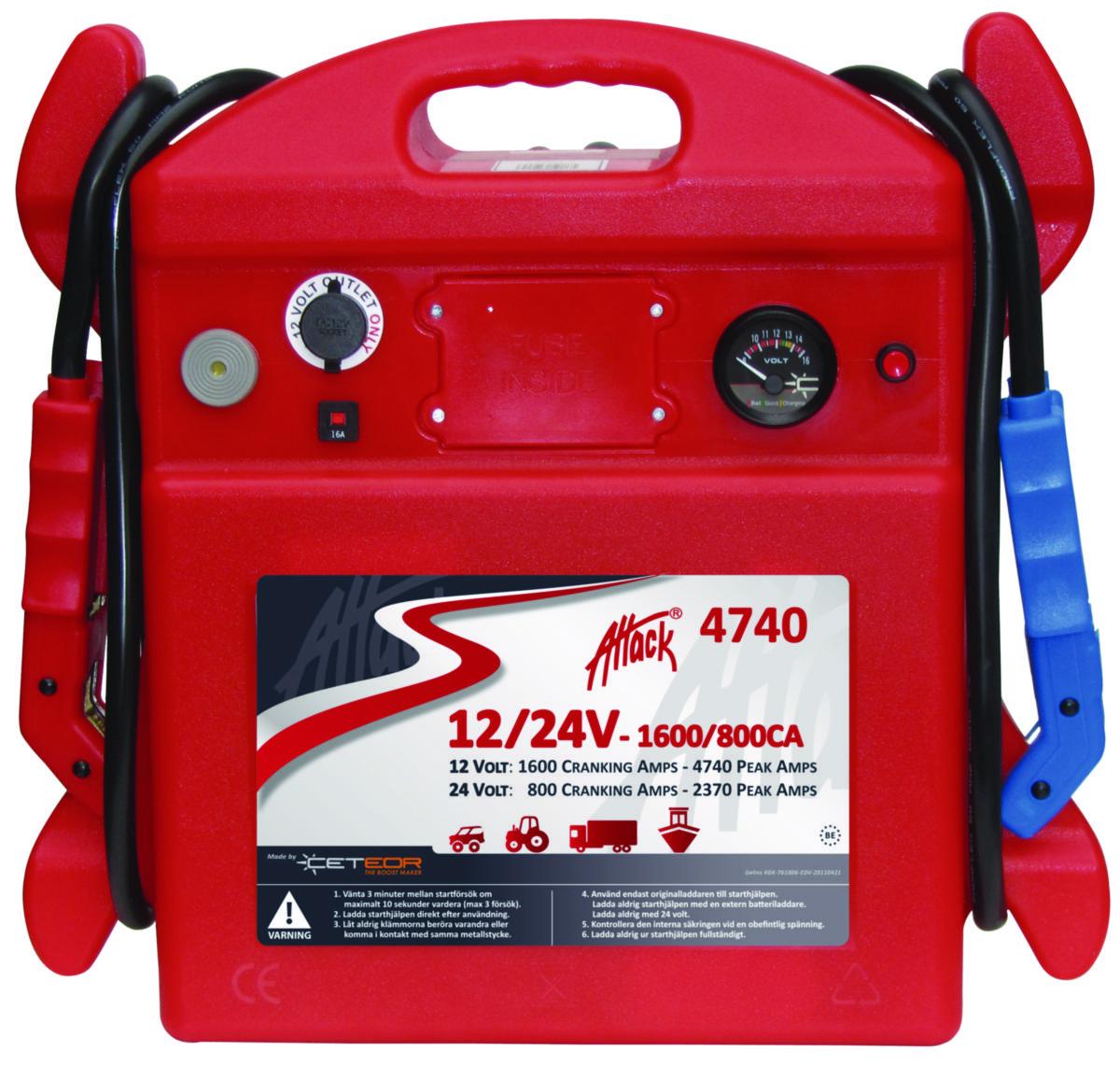 Starthjälp Attack 4740 12/24V - STARTHJÄLP ATTACK 4740 12/24 VOLT