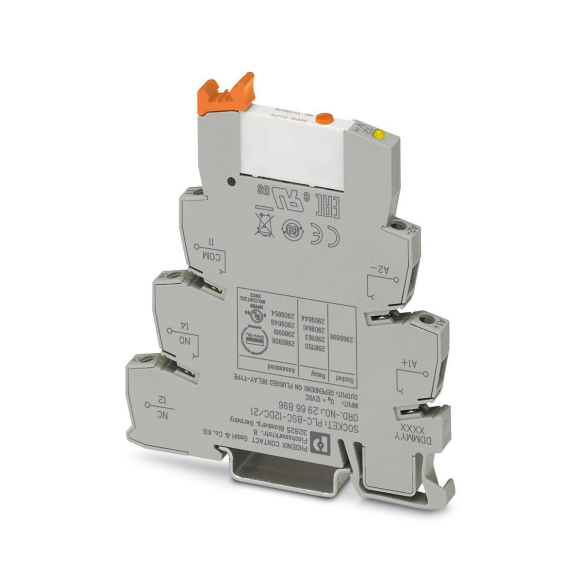 Relä PLC-RSC komplett med sockel - INTERFACE RELÄ 12VDC 1VXL MS PLC-RSC- 12DC/21/MS