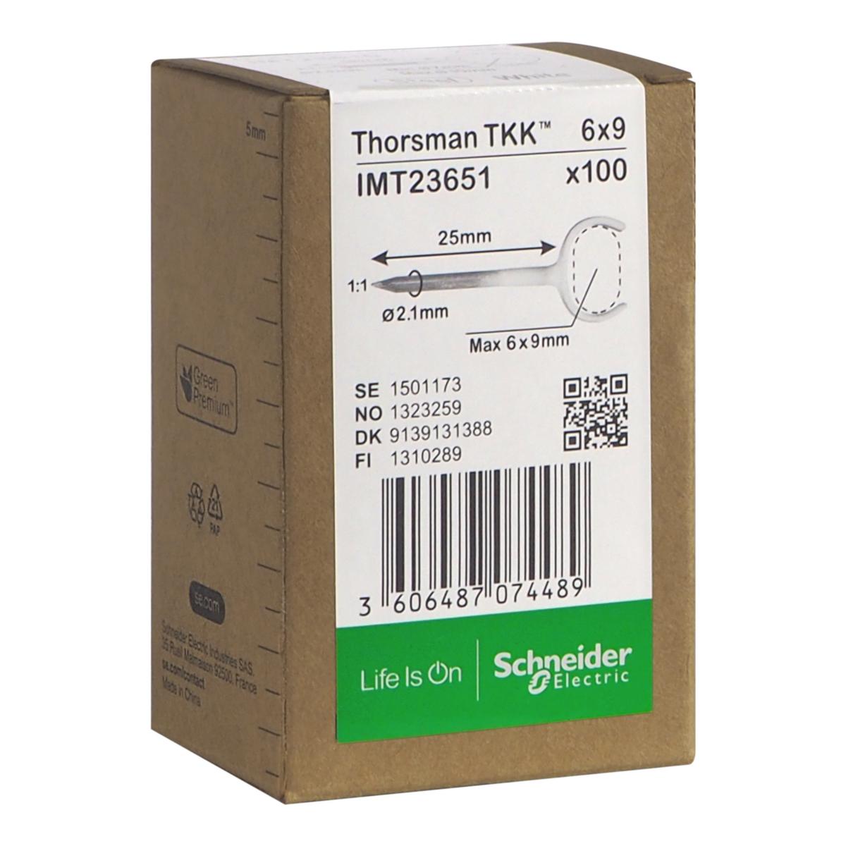 Spikklammer TKK, med stålspik, för platt kabel - KLAMMER TKK 6x9, 2.1x25mm