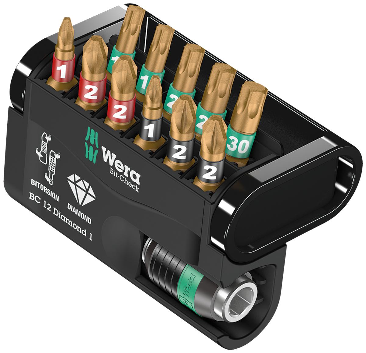 Bit Cassette Wera Bit-Check 12 Diamond 1 - BIT SET WERA BIT-CHECK 12 DIAMOND 1 11 BITS+HOLDER