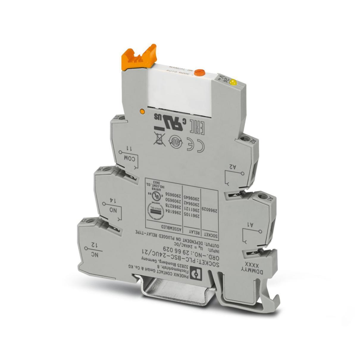 Relä PLC-RSC komplett med sockel - INTERFACERELÄ 24VAC 1VXL AU MS PLC-RSC- 24UC/21AU/MS