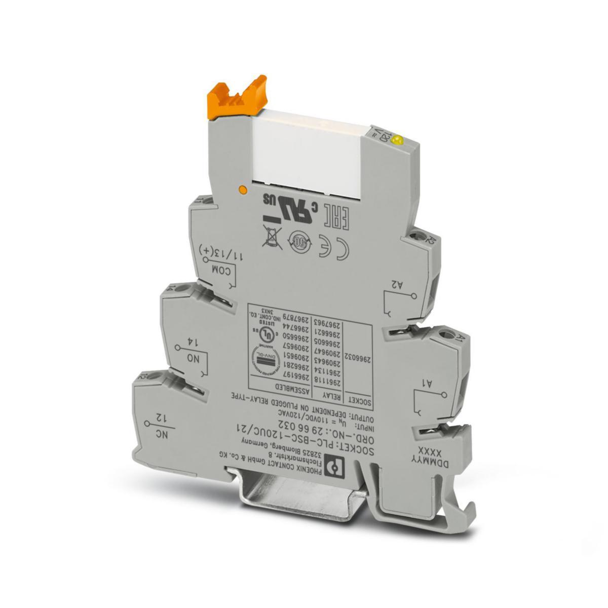 Relä PLC-RSC komplett med sockel - INTERFACERELÄ SPOLSP.120VAC/DC PLC-RSC-120UC/21