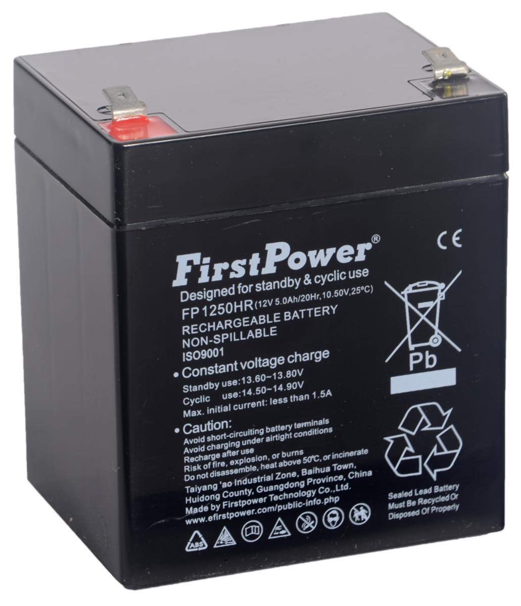 Högströmsbatteri Firstpower Vrla, HR - BATTERI VRLA 12V 5AH HR FIRSTPOWER FP1250HR