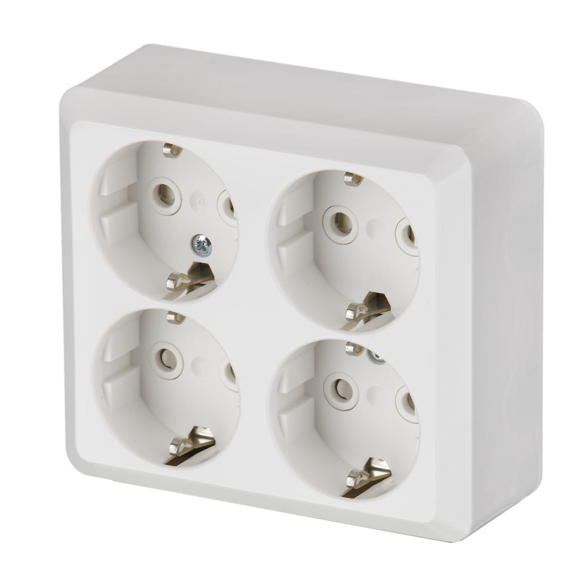 Wall socket surface-mounted Jussi - 4-W SOCKET OUTLET SURF M 404EA