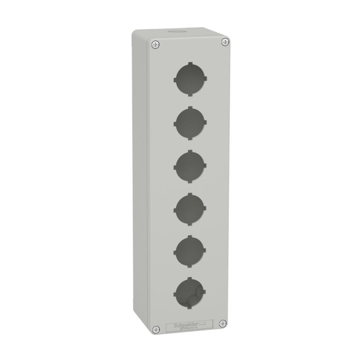 Tryckknappslåda Harmony XAP, Aluminium - KAPSLING 6HÅL 30MM 85X310X77 XAPD5606